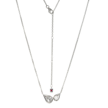 SS RHOD DOUBLE CZ TULIP NECKLA