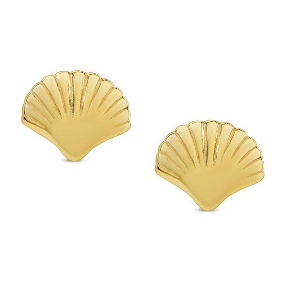 Lily Nily - Sterling Silver - 18K Gold Plated Stud Shell Earrings