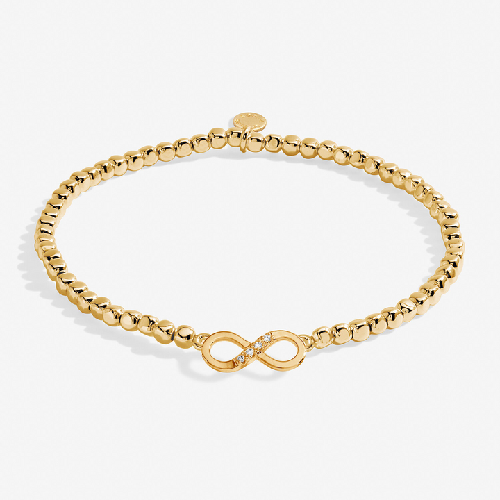 A Little & Co - Brass - Gold - Forever Friendship - Crystal Infinity Stretch Beaded Bracelet 6 7/8"