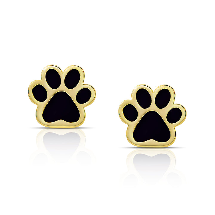 BLACK DOG PAW STUDS 18K GOLD O