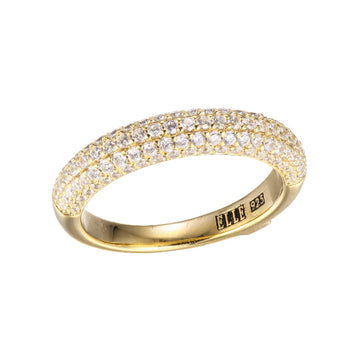 Elle - Sterling Silver - 18K Gold Plated "Stardust" Cubic Zirconia Ring (Size 8)