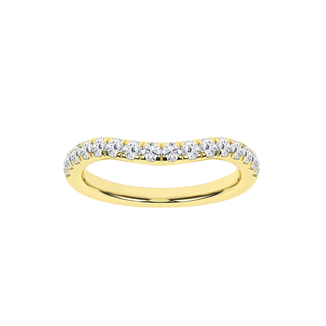 14k Yellow Gold 0.5ctw Round Lab Grown Diamond Curve Ring (Size 7)