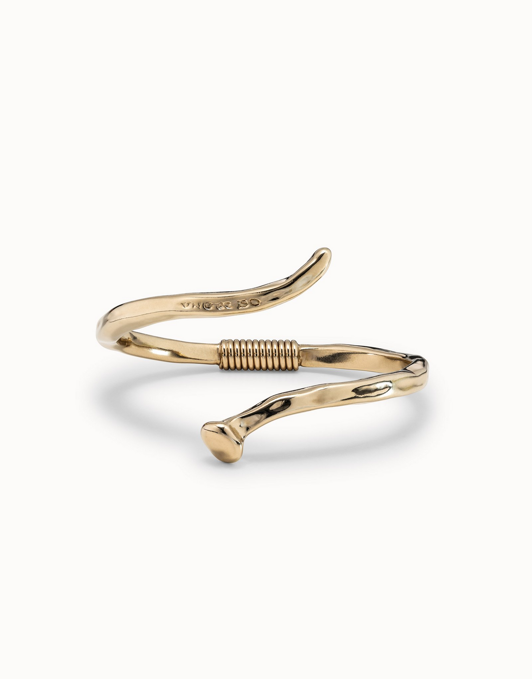 Uno de 50 - - 18K Gold Plated Spiral Nail Shaped Cuff Bracelet