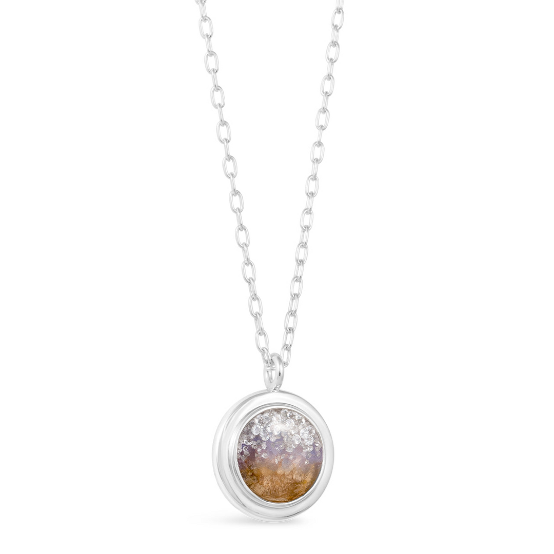 Dune - Sterling Silver - (Limited Edition) The Founders - wood & tanzanite .25ct Round Natural Diamond Necklace 20"