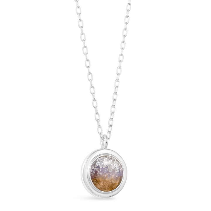 Dune - Sterling Silver - (Limited Edition) The Founders - wood & tanzanite .25ct Round Natural Diamond Necklace 20"