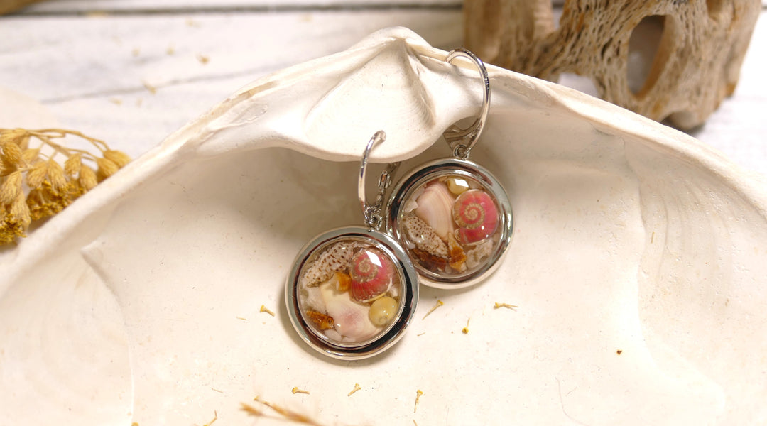 Dune - Sterling Silver - Neptune Shell Scape Round Drop Earrings