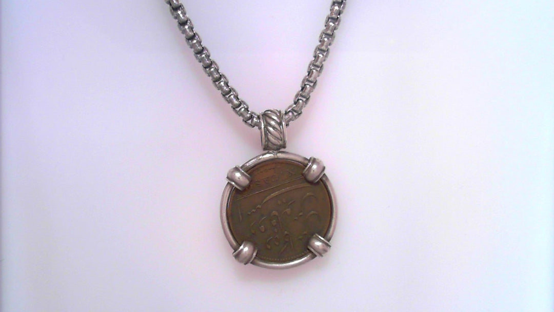 Copper Admiral Gardner shipwreck coin Necklace Silver Chain