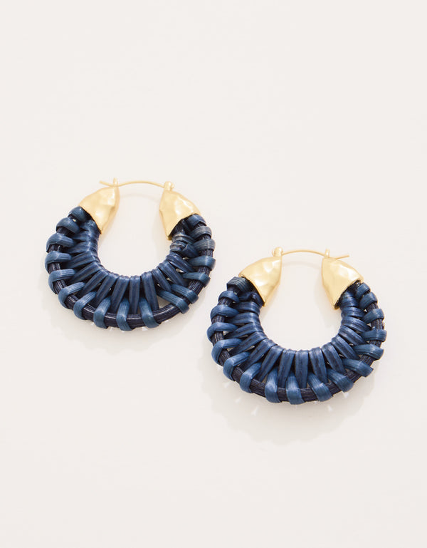Wicker Hoop Earrings Dark
Blu