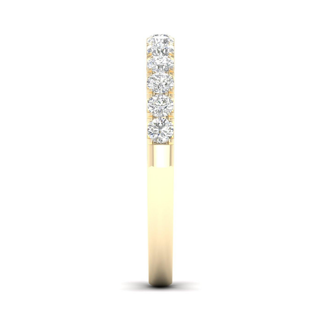 14k Yellow Gold 0.5ctw Round Lab Grown Diamond Straight Ring (Size 7)