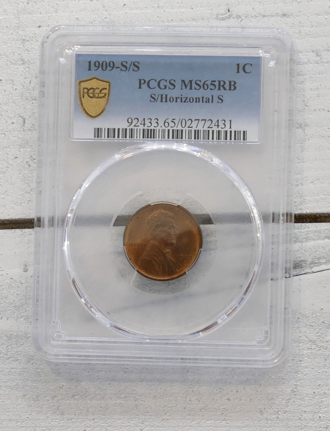 US 1909 PENNY S/HORIZONTAL S MINT MS65RB