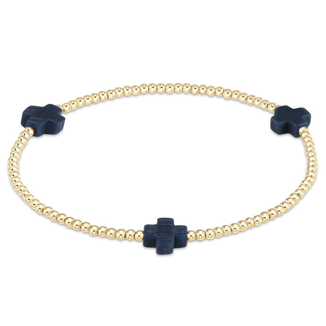 enewton - Signature Cross 3mm Beaded Gold-Filled Bracelet (Standard 6.25")