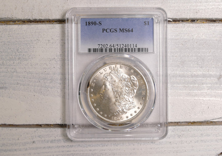 US 1890-S MORGAN DOLLAR MS64