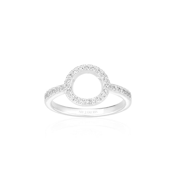 Sif Jakobs - Sterling Silver - "Biella Altro Piccolo" Circle Cubic Zirconia Ring (Size 6.75 / 54)