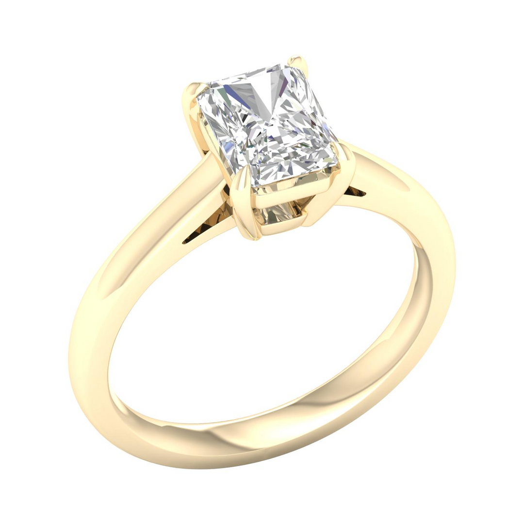 14k Yellow Gold 1.5ctw Lab Grown Diamond Rectangle Ring (Size 7)