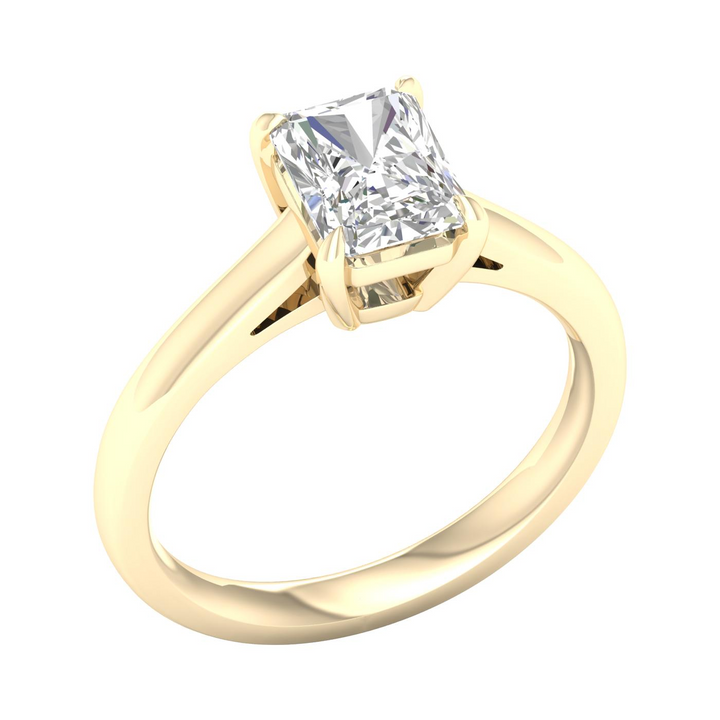 14k Yellow Gold 1.5ctw Lab Grown Diamond Rectangle Ring (Size 7)
