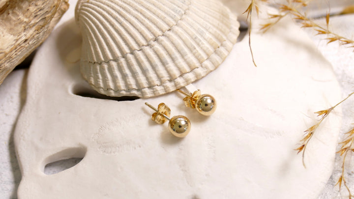 14k Yellow Gold 4mm Ball Stud Earrings