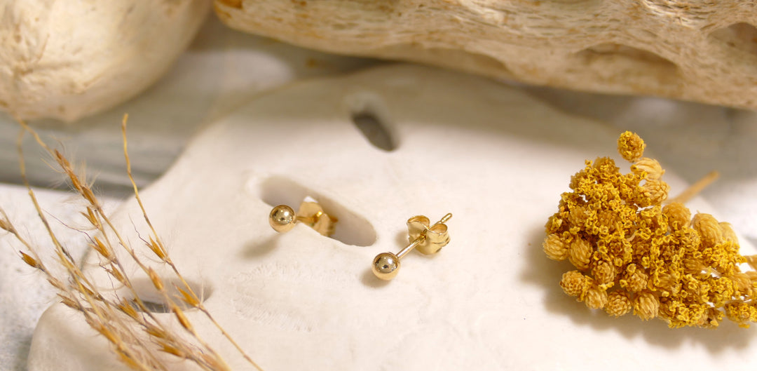14KY Ball Post Earrings - 3MM