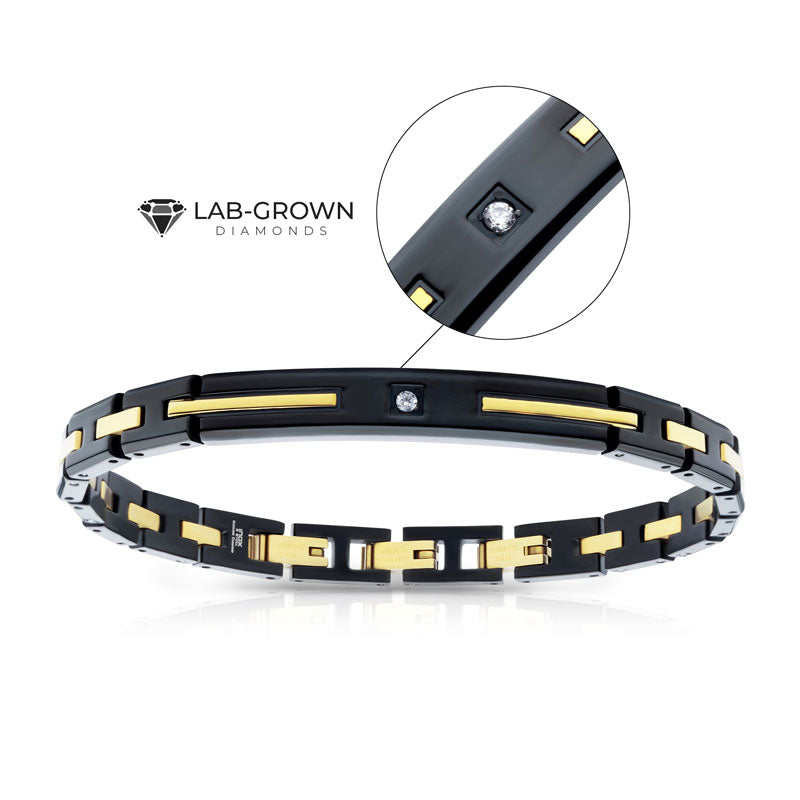 18Kt Gold IP and Black IP Stee