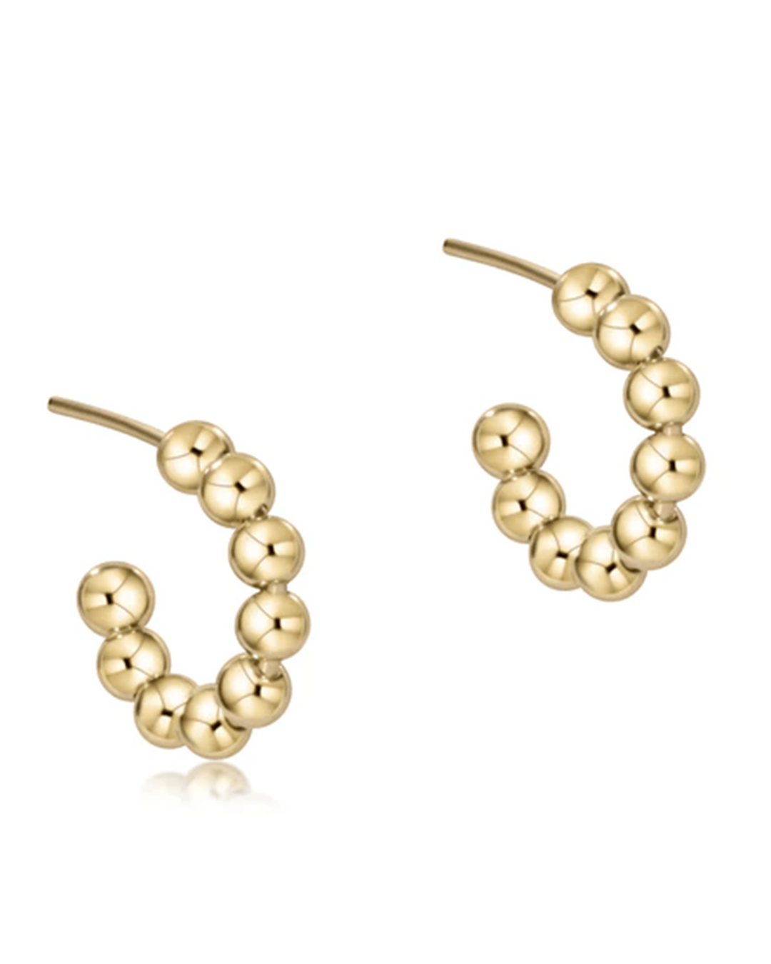 enewton - 4mm Beaded Classic 1" Post Hoop Gold-Filled Earring