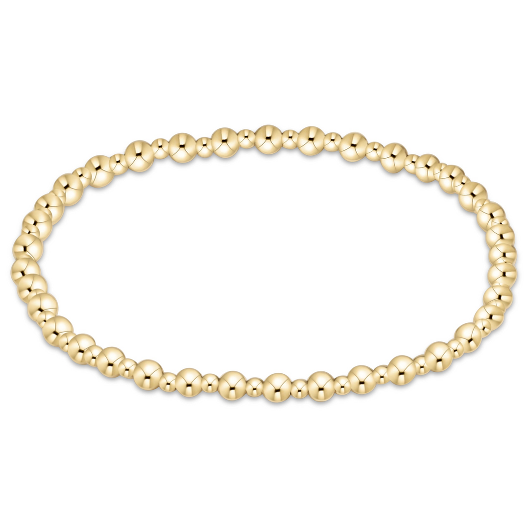 enewton - Beaded Grateful Pattern 3mm Gold-Filled Bracelet (Standard 6.25")