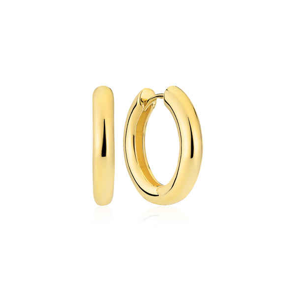Sif Jakobs - - Gold Plated Carrara Pianura Medio Hoop Earrings