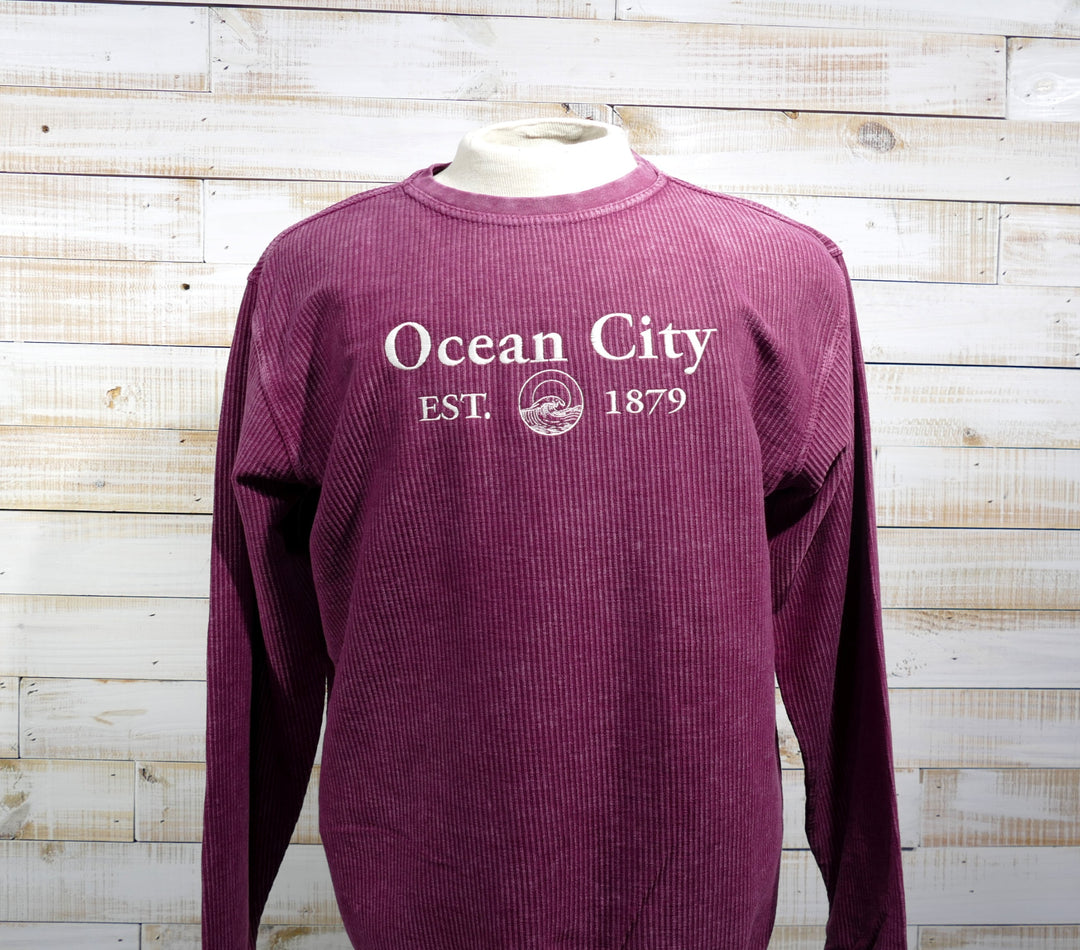 Long Sleeve Crew Neck Burgundy Sweatshirt - (XXL)