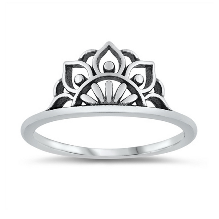 SS Half Lotus-Mandala Ring 5