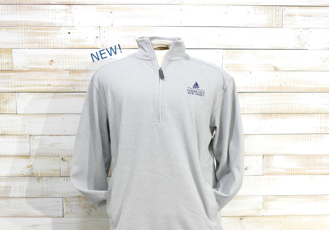 Long Sleeve 1/4 Zip Cadet Collar OC Sailboat Sweatshirt - Gray (XXL)