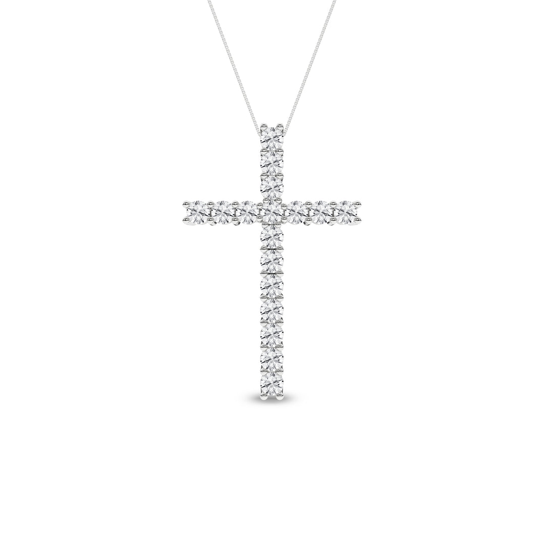14k White Gold Lab Grown Diamond 1ctw Cross Pendant
