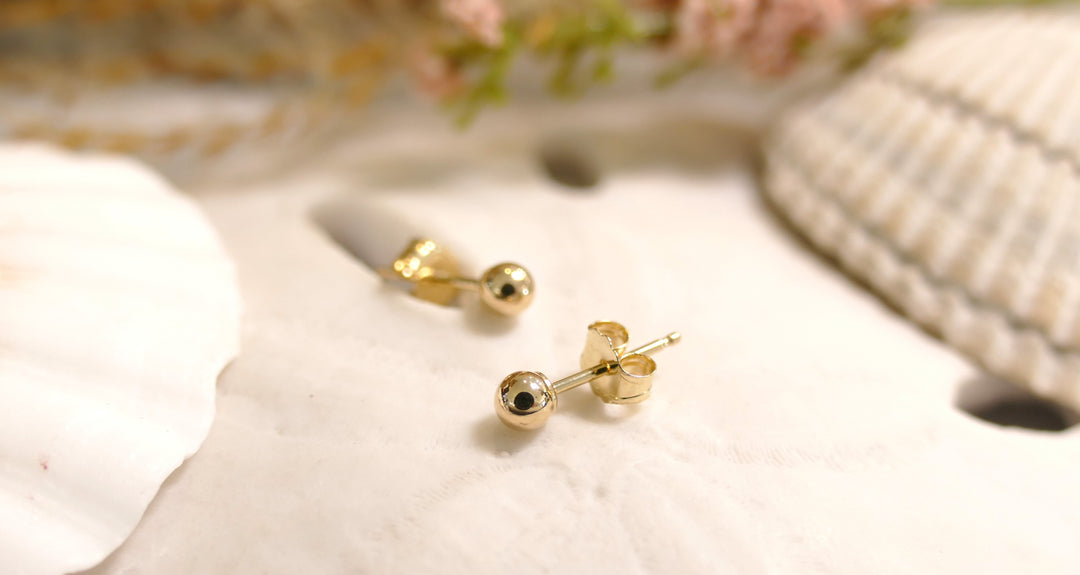 14k Yellow Gold 3mm Ball Stud Earrings