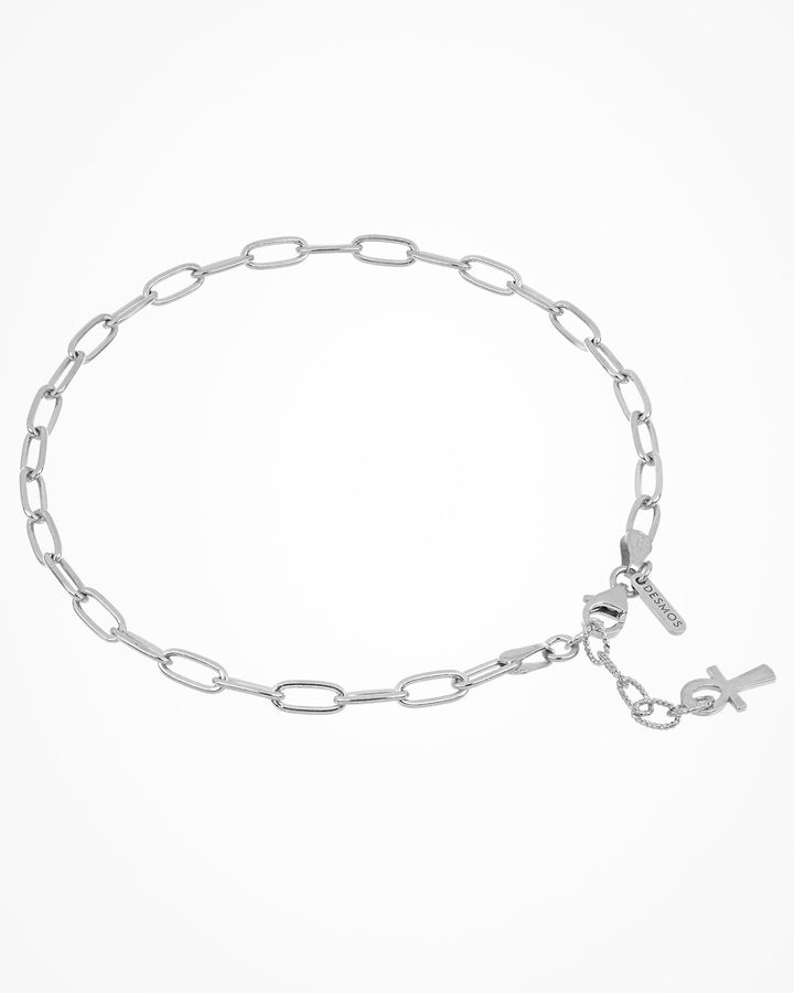 Desmos - Sterling Silver - Paperclip Anklet 9"