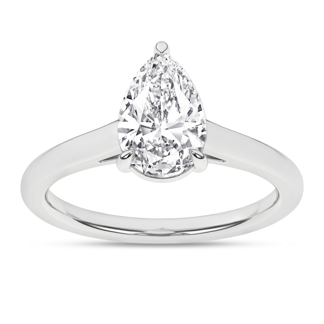 14k White Gold 1.5ctw Lab Grown Diamond Solitaire Ring