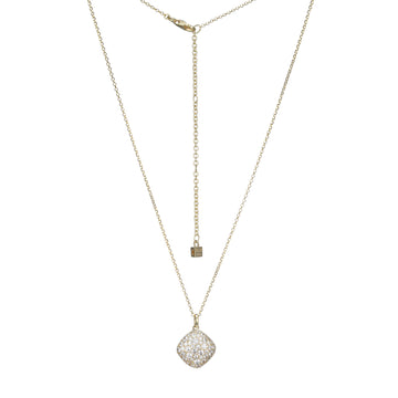 Elle - Sterling Silver - 18K Gold Plated "Glimmer Petite Diamond Shape Cubic Zirconia (Faceted Rolo Chain 17"+2") Pendant