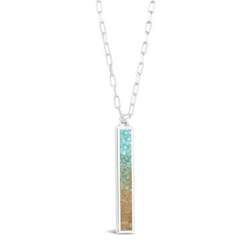 Dune - Sterling Silver - Luxe Dune Bar Turquoise Gradient 16-20" (adjustable) Ocean City Beach Sand Necklace