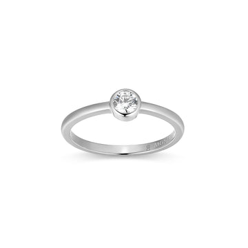 SS RHOD LAB DIA 1/4CT BEZEL PR