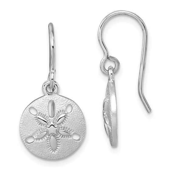 Sterling Silver - Silver Sanddollar Dangle Earrings