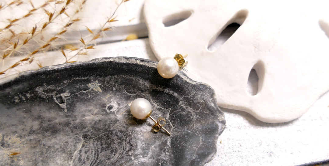 14k Yellow Gold 6.5-7mm Cultured Pearl Stud Earrings
