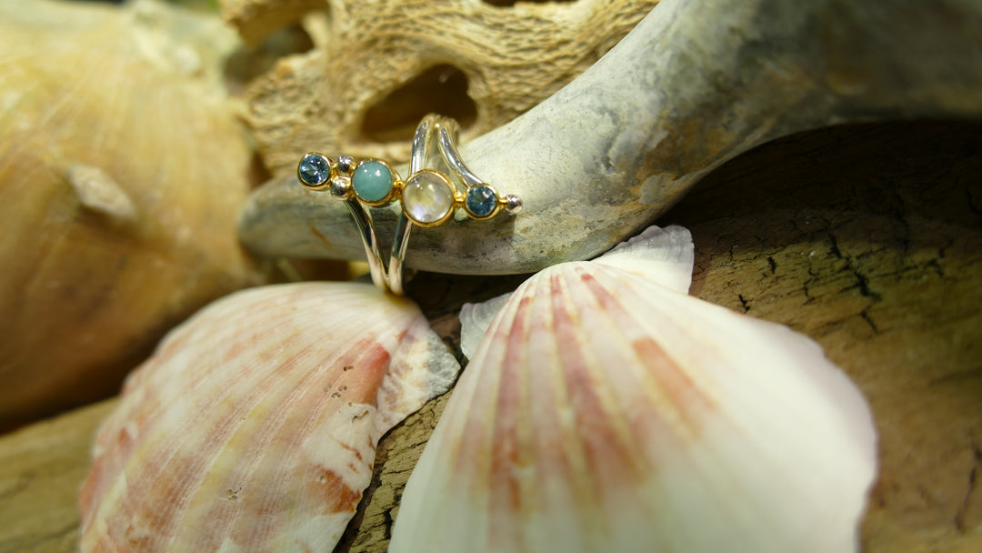 SS & 22k vermeil ring w/ Amazo