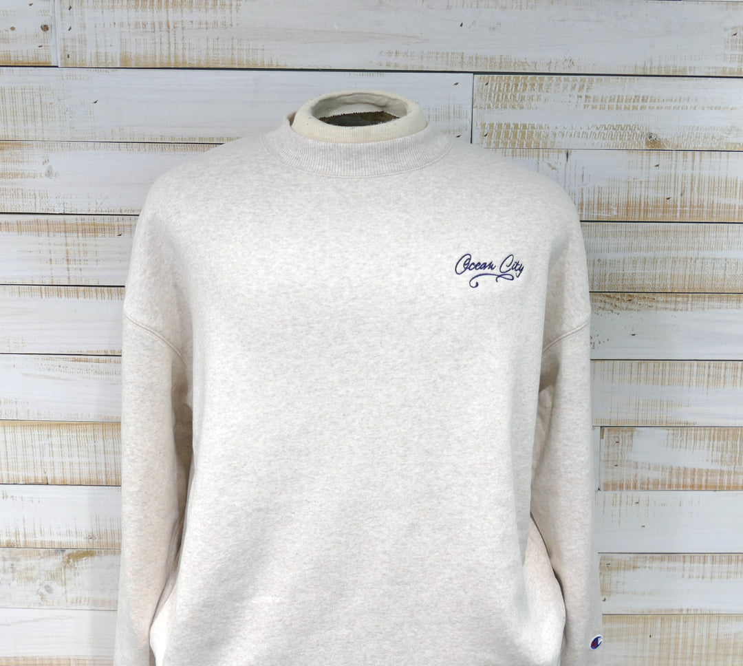 CHAMPION - Long Sleeve Crew Neck Fleece OC Sweatshirt - Oatmeal