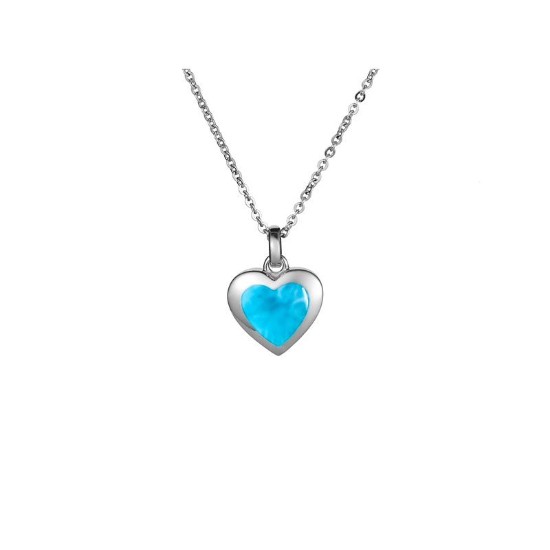 SS Larimar Heart Pendant