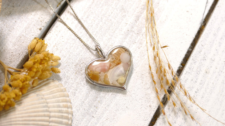 Dune - Sterling Silver - Heart of Sand - Shell Scape Necklace Paperclip Chain