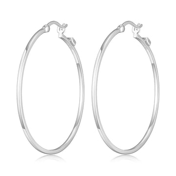 Elle - Sterling Silver - 45mm Hoop Earrings
