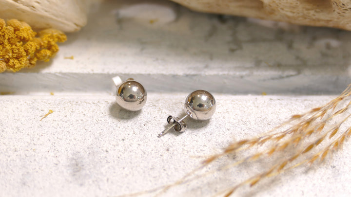 14KT Ball Post Earrings - 7MM