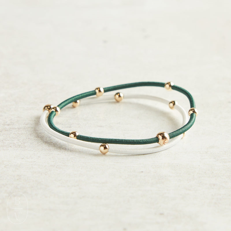 enewton - "e"ssentials Dark Green & White Bracelet (Standard 6.25")