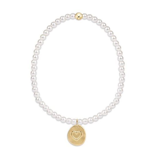 enewton - Classic Inspire Love - 3mm - Gold Charm Pearl & Gold-Filled Bracelet (Standard 6.25")