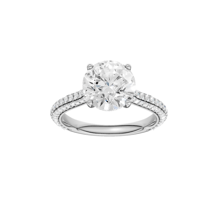 14k White Gold 2 - 2.60 CTW Lab Grown Diamond Halo Ring