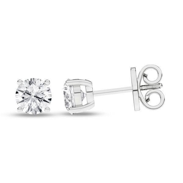 14k White Gold 0.75ctw Lab Grown Diamond Solitaire Stud Earrings