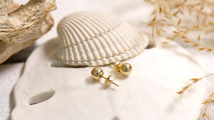 14k Yellow Gold 4mm Ball Stud Earrings
