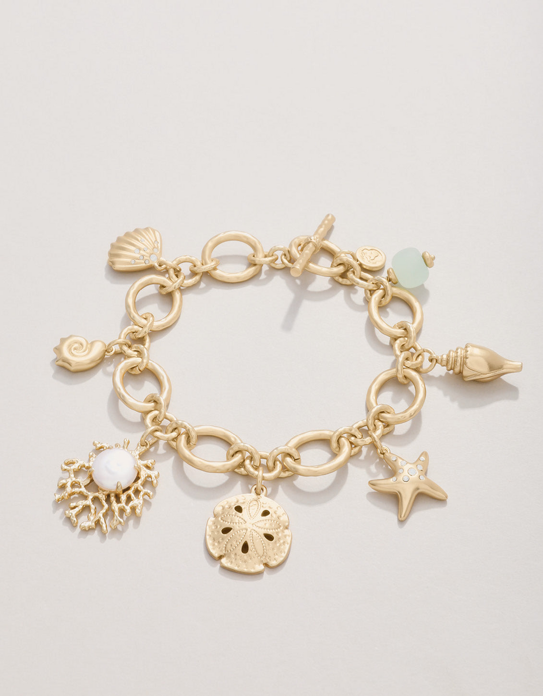 Spartina - - 18K Gold Plated Sealife Coastal Charms Dangle Bracelet Toggle