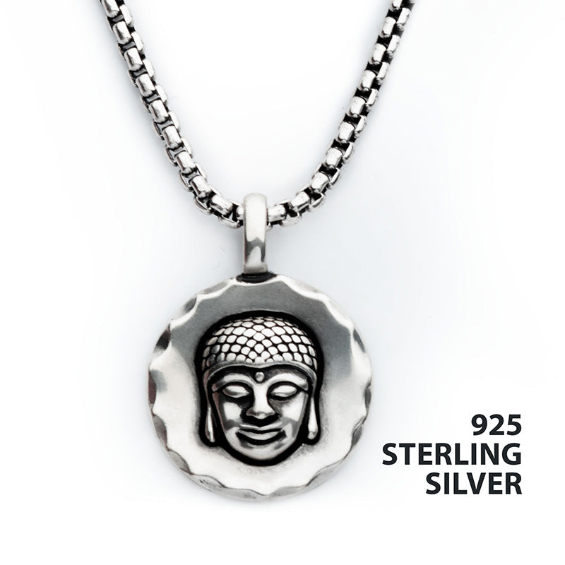 925 Silver Oxidized Buddha Hea